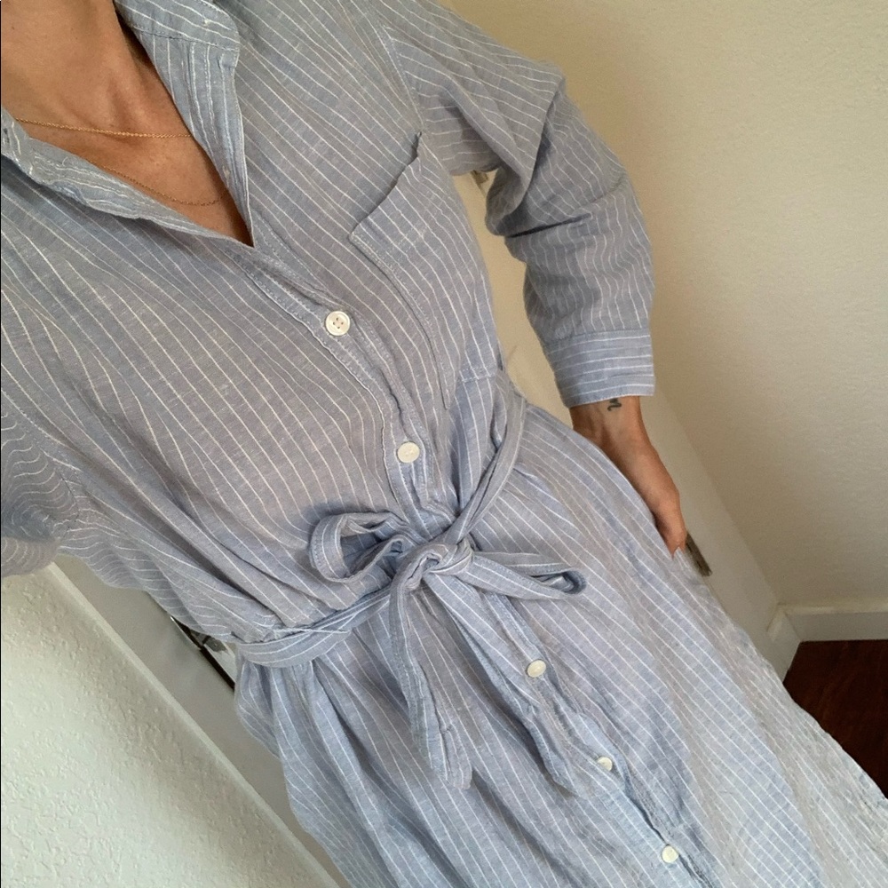 Linen Blend H&M Shirt Dress XS